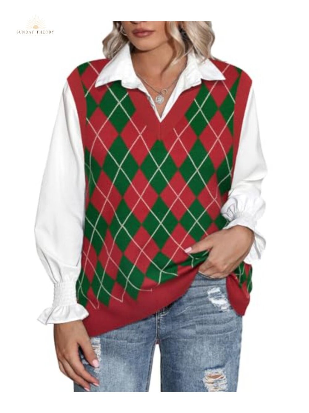 Plus Size Sweater Vest V-Neck Sleeveless Knit Pullover Tank Top